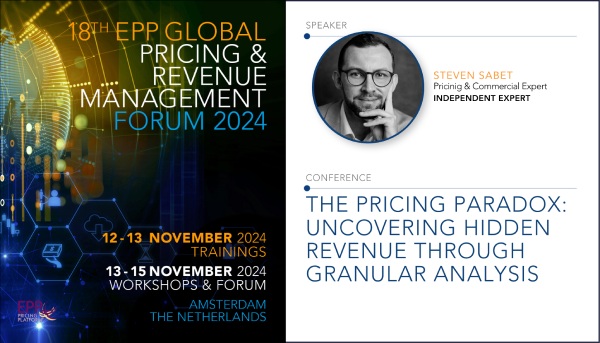 Pricing Paradox Keynote | EPP Global Pricing Forum Ankündigungsgrafik zum Vortrag „The Pricing Paradox“ von Steven Sabet beim EPP Global Pricing Forum 2024.