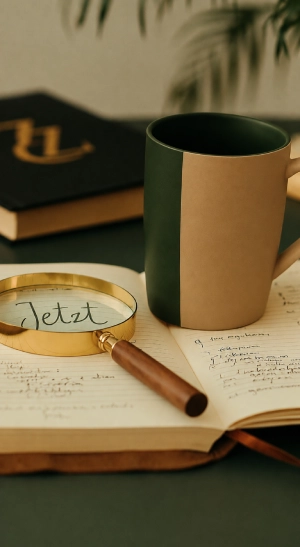 Notizbuch und Kaffee als Motiv für fokussierte Coachingprogramme in Wien.