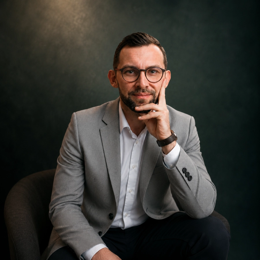 Portrait von Steven Sabet als Coach in ruhiger Atmosphäre.