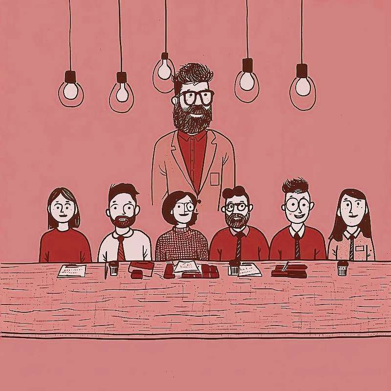 Trainer mit dem Sales Team während einer Schulung zu Kommunikation im Vertrieb und dem Umgang mit schwierigen Kunden